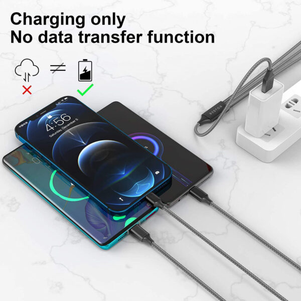 Bestor USB Type C Cable 2 A 1.2 m Multi Charging Cable 4ft 3 in 1 Nylon Braided Multiple USB Fast Charging Cable for Android, iOS and Type C Devices USB Port Connectors Compatible Smart Phones & Tablets And More (Black)  (Compatible with SMART PHONE, IOS, ANDROID, Black, One Cable) - Image 3