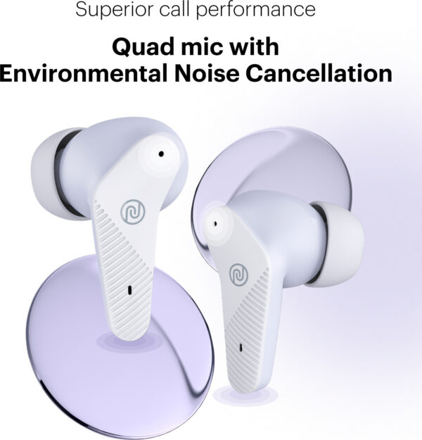 Noise Buds VS102 Neo with 40 Hrs Playtime, Environmental Noise Cancellation, Quad Mic Bluetooth  (Soft Lilac, True Wireless) - Image 3