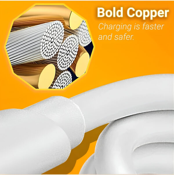 MATSV USB Type C Cable 6.5 A 1 m original SUPER DART|SUPER VOOC|DART Fast Charging Cable 65W  (Compatible with Android phones, oppo, realme, narzo, OnePlus, White, One Cable) - Image 2