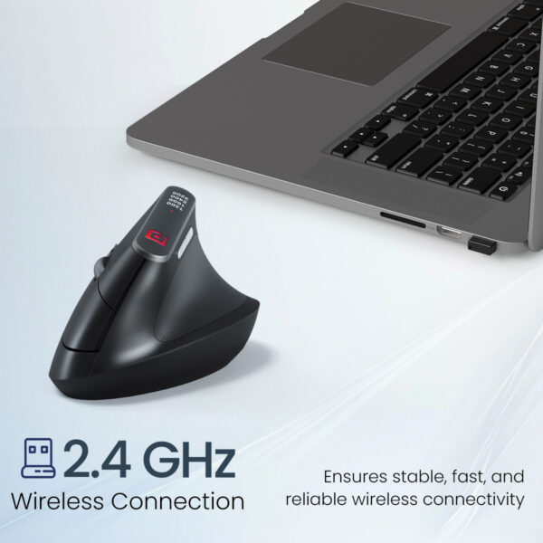Portronics Toad Ergo Vertical Advanced Ergonomic /6 Button,Supports Wrist and Hand Posture Wireless Ambidextrous Optical Mouse - Image 3
