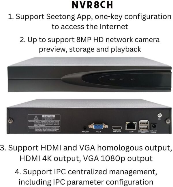 Qidots 6 Channel Kit 8MP IPCamera Full Set ColourVu DualMode 8CH NVR POE Switch 1TB HDD Security Camera  (1 TB, 6 Channel) - Image 3