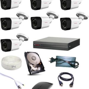 CP PLUS CP PLUS (1MP) 7 BULLET CAMERA,8 CHANNEL DVR, 8 CHANNEL POWER SUPPLY,1 TB HARD DISK,HDMI,MOUSE,BNC DC,90M WIRE BUNDLE Security Camera  (6 TB, 8 Channel)