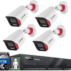 Qidots 4 Channel Kit 8MP IPCamera Full Set ColourVu DualMode 8CH NVR POE Switch 1TB HDD Security Camera  (1 TB, 4 Channel)