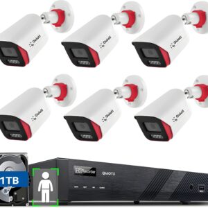 Qidots 6 Channel Kit 8MP IPCamera Full Set ColourVu DualMode 8CH NVR POE Switch 1TB HDD Security Camera  (1 TB, 6 Channel)