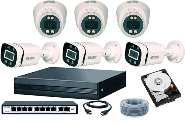 ADS VISION IP 6 Cctv Camera Full Set With 2TB HDD And All Accessories Security Camera  (2 TB, 8 Channel)