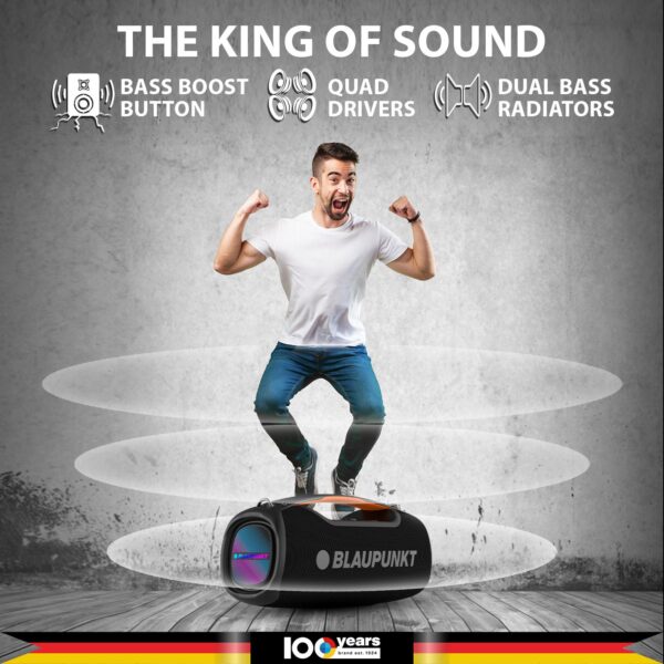 Blaupunkt Atomik Knightz 100W King of Boombox I 9 Aura Lights I BT Party Speaker 100 W Bluetooth Party Speaker  (Black, Stereo Channel) - Image 4