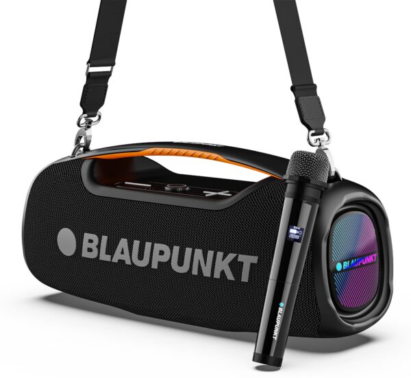 Blaupunkt Atomik Knightz 100W King of Boombox I 9 Aura Lights I BT Party Speaker 100 W Bluetooth Party Speaker  (Black, Stereo Channel)