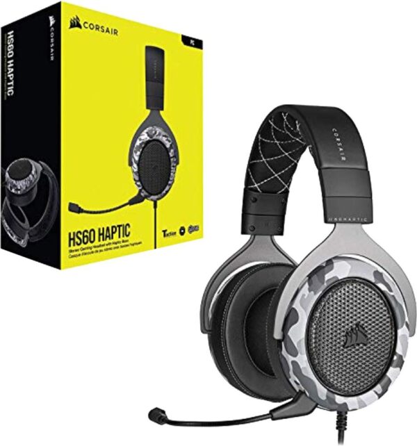 Corsair HS60 HAPTIC Stereo Wired Gaming  (Arctic Camo, On the Ear) - Image 3
