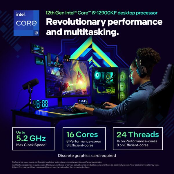 Intel I9-12900KF 5.2 GHz Upto 5.2 GHz LGA1700 Socket 16 Cores 24 Threads Desktop Processor  (Blue) - Image 3