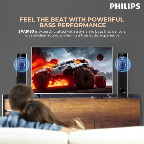 PHILIPS SPA9160/94 160 W Bluetooth Tower Speaker  (Black, 2.0 Channel) - Image 3