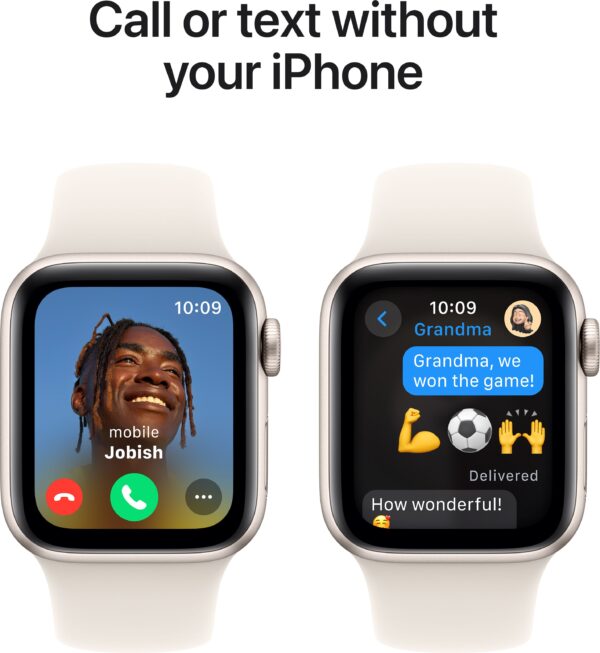 Apple Watch SE 2 GPS 40mm (2nd Gen) Starlight Aluminium with Starlight Sport Band  (Starlight Strap, Free Size) - Image 3