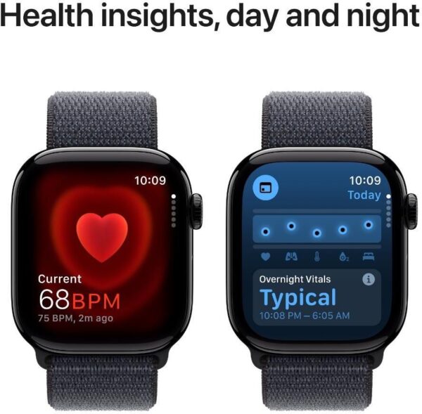 Apple Watch Series 10 GPS 42mm Jet Black Aluminium with Ink Sport Loop  (Ink Strap, Free Size) - Image 4