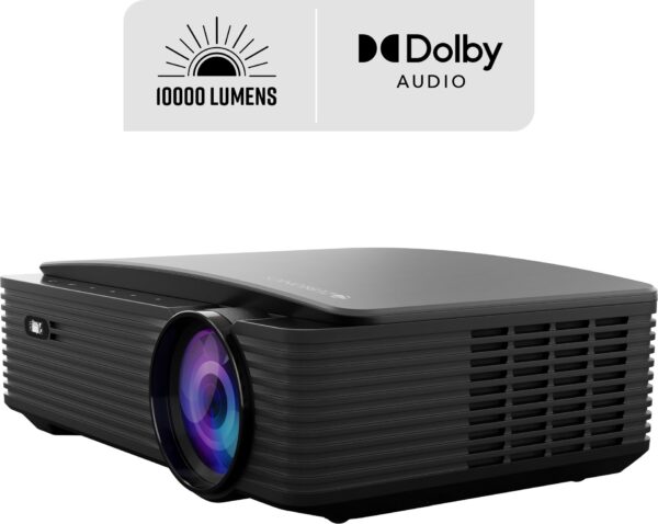 EBRONICS ZEB-PIXAPLAY 16 (10000 lm / 1 Speaker / Remote Controller) Portable Full HD 1080p Native Resolution with 4K Support, 200 Inch Screen Size, USB, HDMI, AV, AUX, WIFI, Bluetooth, Smart Apps, Miracast, Airplay, Dolby Smart Projector  (Black) - Image 2