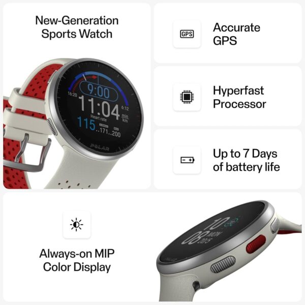Lightweight, 41g, design is ideal for runners Up to 35 hours of battery life on a single charge in training mode (100 hours in power save mode; 7 days in watch mode) - Image 3