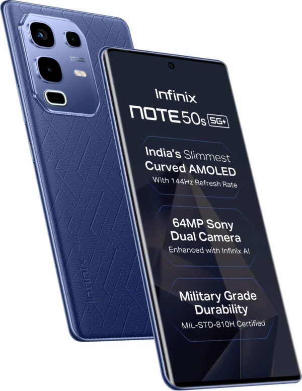 Infinix Note 50s 5G+ 45W Charger In the Box & AI (Marine Drift, 128 GB)  (8 GB RAM)