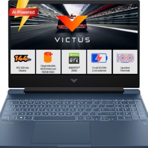 HP Victus AI 31 TOPS AMD Ryzen 5 Hexa Core 8645HS - (16 GB/512 GB SSD/Windows 11 Home/4 GB Graphics/NVIDIA GeForce RTX 2050/144 Hz) fb3003AX Gaming Laptop  (15.6 inch, Blue, 2.29 Kg, With MS Office)