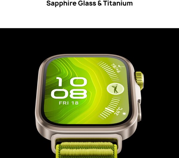 Huawei Watch Fit 4Pro, Titanium Body, Free dive, 100+ Sports mode, GPS, 10 Days Battery Smartwatch  (Green Strap, Free Size) - Image 2