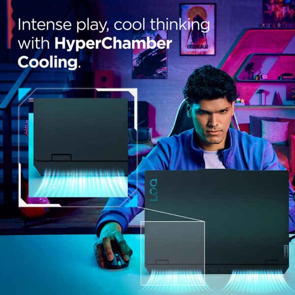 Lenovo LOQ Essential Intel Core i5 12th Gen 12450HX - (16 GB/512 GB SSD/Windows 11 Home/4 GB Graphics/NVIDIA GeForce RTX 3050A) 15IAX9E Gaming Laptop  (15.6 inch, Luna Grey, 1.77 kg, With MS Office) - Image 3