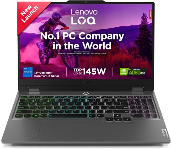 Lenovo LOQ Intel Core i7 13th Gen 13650HX - (24 GB/512 GB SSD/Windows 11 Home/8 GB Graphics/NVIDIA GeForce RTX 4060) 15IRX9 Gaming Laptop  (15.6 inch, Luna Grey, 2.38 Kg, With MS Office)