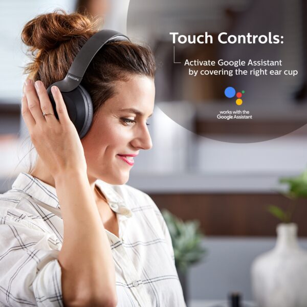 PHILIPS TAPH805BK/10 Wireless Headphone with Touch Control, Active Noise Cancellation Bluetooth  (Black, On the Ear) - Image 3