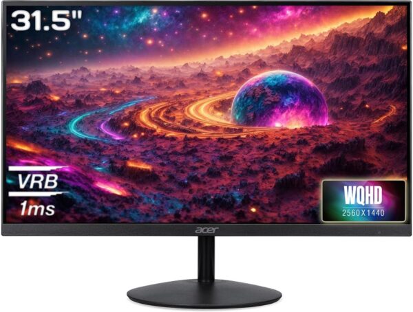 Acer 80.01 cm (32 inch) WQHD LED Backlit IPS Panel Monitor (SA322QU)  (Frameless, AMD Free Sync, Response Time: 1 ms, 75 Hz Refresh Rate)