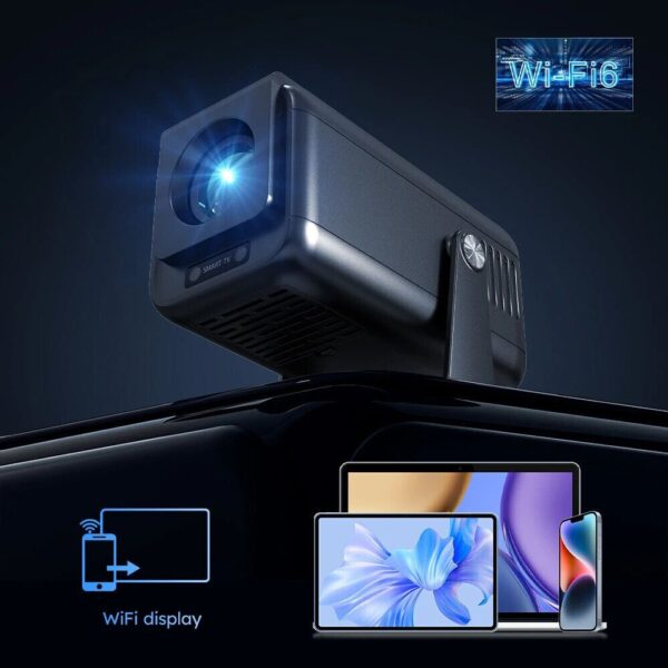 PLAY Smart Android 13 1+8G 5G WiFi BT 15k Lm 4k 8k 180 degree Rotation (25000 lm / 2 Speaker / Wireless / Remote Controller) Portable Projector  (Black) - Image 3