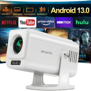 WZATCO Yuva Go Pro Native 1080P Projector (12500 lm / 1 Speaker / Wireless / Remote Controller) Projector  (White)