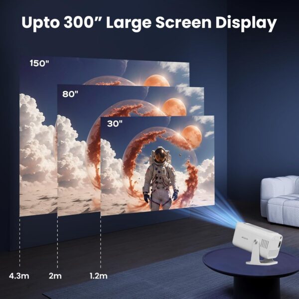 WZATCO Yuva Go Pro Native 1080P Projector (12500 lm / 1 Speaker / Wireless / Remote Controller) Projector  (White) - Image 3