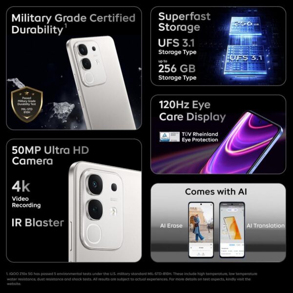 IQOO Z10X 5G (Titanium, 256 GB)  (8 GB RAM) - Image 4